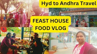 Hyd To Andhra Travel  FEAST HOUSE  Suryapet  Food Vlog  South Indian Breakfast Buffet 30 Items 👌 [upl. by Nepean]