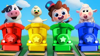 Train Choo Choo Song  Farm Animals  Animals Sounds Song  Nursery Rhymes amp Kids Songs  BabyBus [upl. by Tollman845]