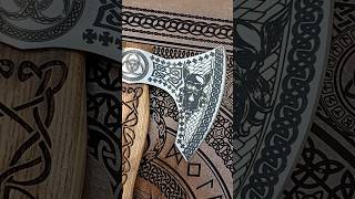 Epic LaserEngraved Viking Axe  Masterpiece in the Making [upl. by Vogele]