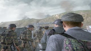 Call of Duty 2  German Marines Scale the Cliffs of Dover German DDay [upl. by Aikym]