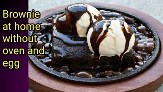 How to make brownie without oven in tamilsizzling browniehot brownie eggless brownie in tamil [upl. by Eniaral]