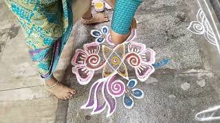 32 Dots Rangoli Design 🌷 Simple Kolam 🌷 Traditional Muggulu 🌷trendingyoutube [upl. by Aicert]