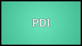 PDI Meaning [upl. by Eicnahc]