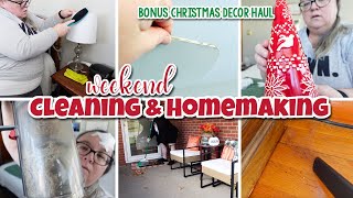 Fall Weekend Cleaning and Homemaking  Christmas Decor Haul  Large Family  Stay at Home Mom [upl. by Ahseenal223]