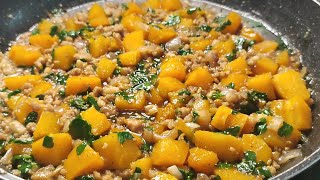 KALABASA AT MALUNGGAY WITH PORK GINILING  Murang Ulam Recipe [upl. by Bollay444]