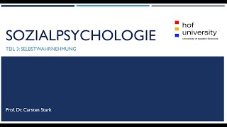 Selbstwahrnehmung Sozialpsychologie III [upl. by Sivie275]