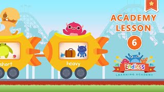 Endless Learning Academy  Lesson 6  BIG SMALL TALL SHORT HEAVY  Originator Games [upl. by Etnuahc]