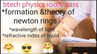 Newton rings wave length of light refractive index of light in telugu explanation [upl. by Franzoni]