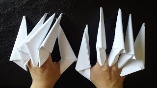 How to make The Dragon Claws  paper claws Step by Step tutorial [upl. by Nobe]