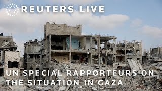 LIVE UN special rapporteurs brief media on situation in Gaza [upl. by Imoan278]