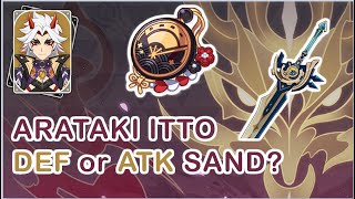 ARATAKI ITTO EASY MATHS DEF or ATK SAND  Genshin Impact [upl. by Kruger308]