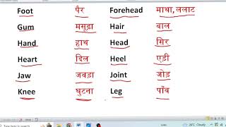 शरीर के अंगों के नाम हिंदी और अंग्रेजी में।। Body Parts name in hindi and english।। [upl. by Herr173]