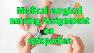 nursing assignment sample on epispadias Medical surgical nursing assignment sample practicalfile [upl. by Carmencita]