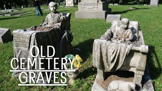 OLD Cemetery Graves  Strange Creepy amp Beautiful Headstones  Tombstones  Grave Robbers  Tombs 👀 [upl. by Atterehs]