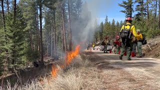 Bitterroot National Forest conducts prescribed burn near Stevensville [upl. by Eidissac480]