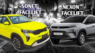 sonet vs nexon  sonet facelift 2024 vs nexon facelift price all details review TATA KIA [upl. by Elacsap]