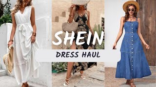 SHEIN DRESS HAUL • TRY ON • AMAZING FINDS 🌻 CLASSY STYLISH LEG COVERING OPTIONS👀 [upl. by Akemyt]