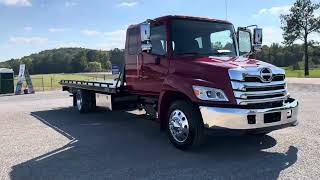 2022 HINO L6 ROLLBACK TOW TRUCK CAR HAULER FLATBED LOW MILES FOR SALE [upl. by Farkas989]