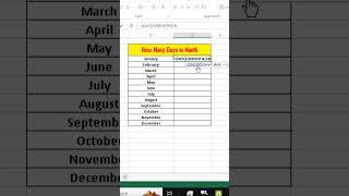 Days in a monthyoutubeshorts daytrading microsoftexcel [upl. by Miran336]