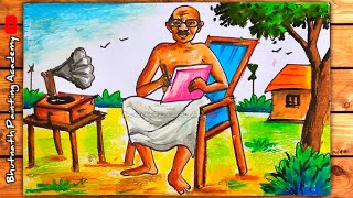 vaikom muhammad basheer drawing scenery with color [upl. by Gualtiero]