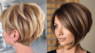 Short Bob Pixie Haircut Mixed Blonde Highlights Volumetric Choppy Bob Haircuts Blunt Cut Bob Wavy Bo [upl. by Naz]