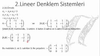 Lineer Denklem Sisteminin Matris ile Çözümü Örnek 1 Lineer Cebir 61 [upl. by Aiet]