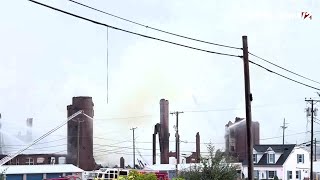 Video Now Crews battle Woonsocket mill fire overnight [upl. by Isobel4]