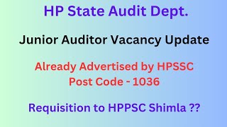 HP State Audit Dept  Junior Auditor Vacancy Update 2024  Lets Study [upl. by Esnahc167]