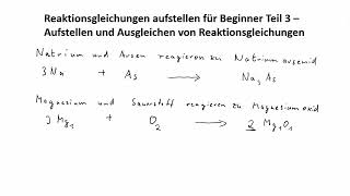 Reaktionsgleichungen aufstellen für Beginner Teil 3  Aufstellen und Ausgleichen [upl. by Hola52]