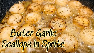 Butter Garlic Scallops in Sprite  Scallop Recipe Filipino Style [upl. by Meyers837]