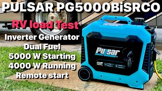 PULSAR PG5000BISRCO  DUAL FUEL INVERTER GENERATOR WITH REMOTE START  LOAD TEST [upl. by Gibert]