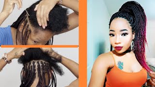 DIY small Box Braids  How To Braid Your own Hair  Advanced Version🔥 [upl. by Omidyar3]