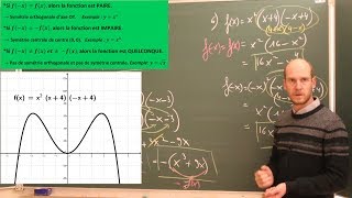 La parité Fonction paire impaire quelconque  Résolution algébrique et géométrique [upl. by Ahsinaj]