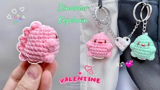 Crochet Dinosaur Keychain 🦖 Crochet Valentine Gift 🎁 Móc Móc Khoá Khủng Long [upl. by Krock796]