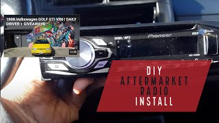 DIY Aftermarket Radio INSTALL VW MK3 Golf GTI JETTA CABRIO  SMOKEDRUBBER [upl. by Airdnal154]