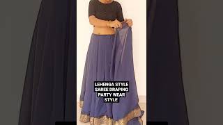 Lehenga style saree draping party wear style shorts likesforlike viral subscribe shortvideo [upl. by Ennasil]