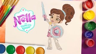 Nella the Princess Knight  Draw and Colour  Coloring Pages for Kids  Rainbow TV [upl. by Netram200]