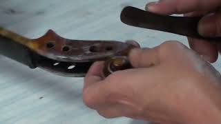 ♪♫ Removing old plating from a peg box  violin repair バイオリン скрипка 小提琴 shorts [upl. by Euginimod]