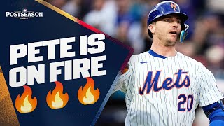 Another Pete Postseason DINGER Pete Alonso gets the Mets on the board in NLDS Game 3 [upl. by Nagiam4]