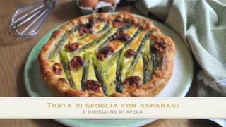 Torta di sfoglia con asparagi e roselline di speck [upl. by Leonid]