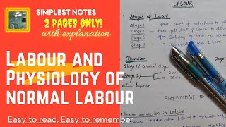 Labour Physiology of normal labour simple notes for exams with explanationMidwifery and obstetric [upl. by Lyrehs]