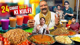 Sarafa Bazar Indore Night Food Market  Gold Man Ki Famous Gold Kulfi  Indore Veg Street Food [upl. by Phina]