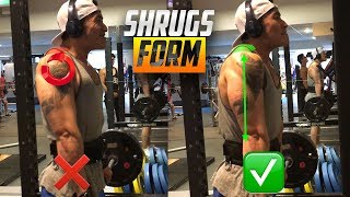 How To Do Barbell Shrugs Bad Form vs Good Form [upl. by Ahsienal698]