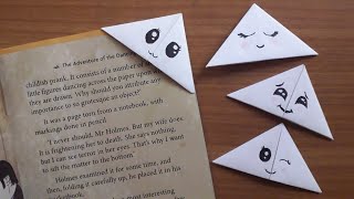 Easy DIY origami corner bookmarks  no glue  easy paper crafts by 10 Crafty Fingers [upl. by Ailima]