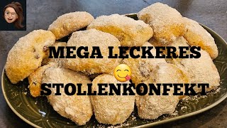 Stollenkonfekt ohne Hefe  ohne Alkohol  ohne Marzipan  Gebäck  Backen in der Weihnachtszeit [upl. by Martineau]