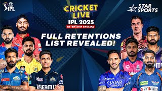 TATA IPL 2025 REVEALED ALL retained amp released players from IPL franchises  IPLRetentionsOnStar [upl. by Neelrak]