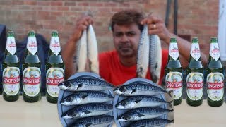 MACKEREL FISH COOKING WITH KINGFISHER BEER  FISH BEER RECIPE PREPARED BY JOBY VAYALUNKAL FOOD [upl. by Hansen]