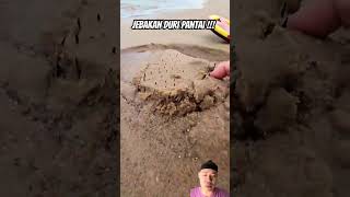 Jebakan duri pantai beach sand ocean satisfying waves facts fruitcarvingwatermelon funny [upl. by Ahtrim]