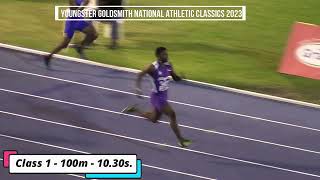 Bouwahjgie Nkrumie  Dr Speed  100m 1030s  YOUNGSTER GOLDSMITH NATIONAL ATHLETIC CLASSICS 2023 [upl. by Euqinom]