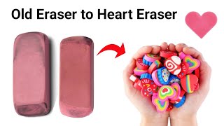 Old Eraser to Make New Heart ❤️ Eraser  How to Make Kneaded Eraser  Diy Homemade Kneaded Eraser [upl. by Karlotta]